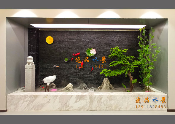 生態水幕墻流水造景|有魚有鳥有花草的流水景觀